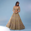 Bridal Naziaa Lehenga In Gold, Embroidered Shoulder Rest, And 3D Floral Embroidery - NOOR 2022