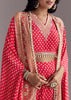 Bright Red Printed Cape Set