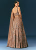 Bronze Organza Lehenga Set With Hand Work