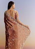 Brown Rust Crush Tissue Saree With Gota And Beads Embroidery