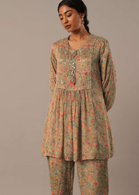 Brown Floral Print co ord set