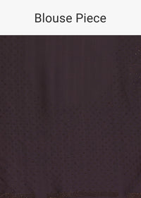 Brown Satin Saree With Unstitched Blouse Piece