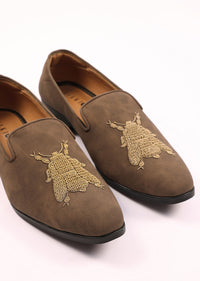 Brown Zardosi Embroidered Jutti