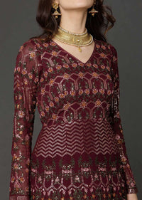 Burgundy Anarkali Suit In Georgette With Thread Embroidered Floral Kalis Online - Kalki Fashion