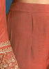 Burnt Orange Silk Sequin Beaded Kurta Set With Dupatta