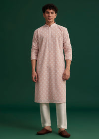 Onion Pink Georgette Embroidered Kurta Set