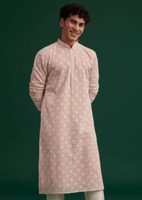 Onion Pink Georgette Embroidered Kurta Set