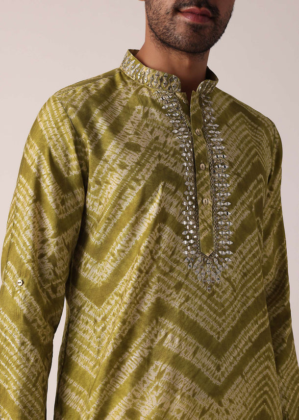Captivating Green Cotton Kurta For Men
