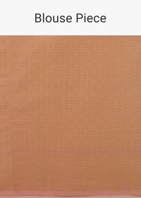 Blush Pink Saree In Banarasi Chanderi And Pure Handloom Cotton With Brocade Embroidery