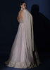 Champagne Strapless Gown With Embroidered Bodice And Fancy Cape Attached To A Choker