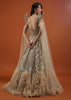 Champagne Gold Divine Gown In Net With Ruffle Frill Adornment - NOOR 2022