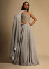 Champagne Gown With Embellished Sweetheart Cut Bodice And Spaghetti Straps Online - Kalki Fashion