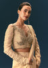 Champagne Peach Embroidered Draped Saree With 3D Applique Blouse