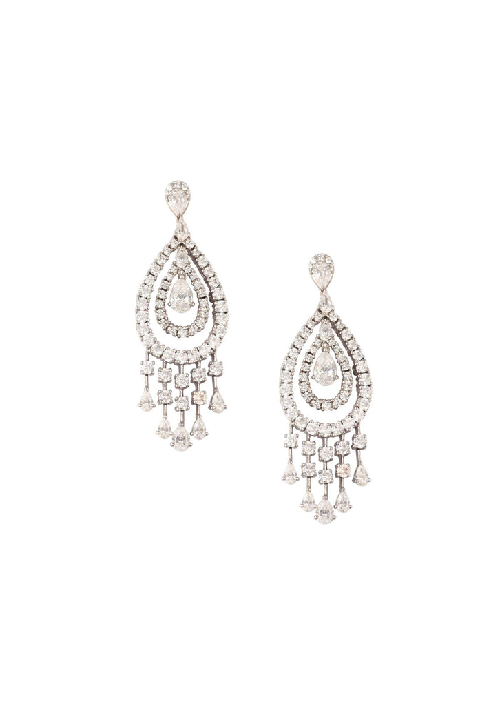 Chandelier Swarovski Dangler Earrings In 92.5 Silver