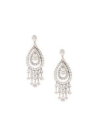 Chandelier Swarovski Dangler Earrings In 92.5 Silver