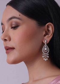 Chandelier Swarovski Dangler Earrings In 92.5 Silver
