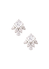 Changeable Swarovski Stud Diamond Earrings In 92.5 Sterling Silver