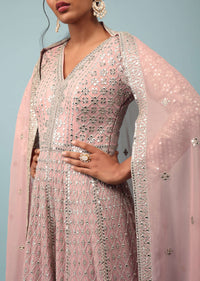 Chintz Rose Pink Embroidered Anarkali Suit In Sequins
