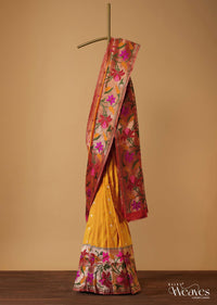 Chrome Yellow Paithani Border Saree In Uppada Silk