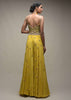 Citrus Jumpsuit In Crepe With Front Cut Out And Zardozi Embroidered Floral Jaal