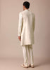 Classic Beige Banarasi Silk Sherwani Set