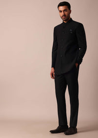 Classic Black Bandhgala Jodhpuri Sherwani