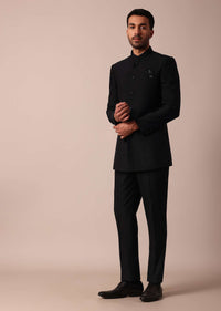 Classic Black Bandhgala Jodhpuri Sherwani