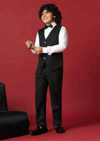 Classic Black Cutwork Tuxedo For Boys