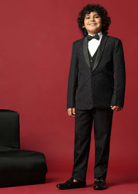 Classic Black Cutwork Tuxedo For Boys