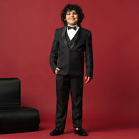 Classic Black Cutwork Tuxedo For Boys