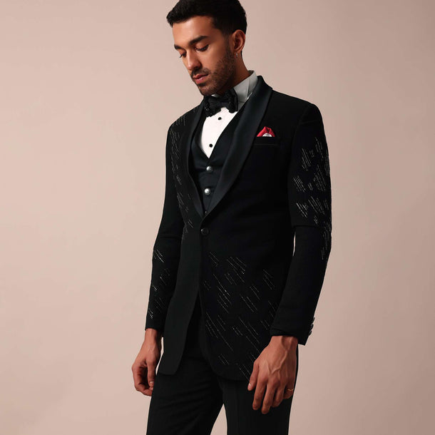 Classic Black Stylish Tuxedo For Men