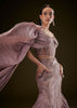 Coffee Brown Fish Cut Lehenga With Attached Trail