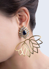 Contemporary style earing with kundan and cut outs only on Kalki