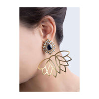 Contemporary style earing with kundan and cut outs only on Kalki