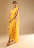 Corn Yellow Dhoti And Crop Top Suit With Hand Embroidered Leaf Motifs And A Matching Dupatta