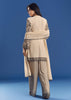 Cream Georgette Fully Beaded Kurta Pant Set With Dupatta
