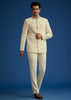 Cream Jodhpuri Suit With Handwork Collar