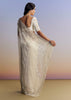 Cream Tissue Saree With Sequins Floral Embroidery