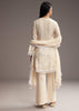 Cream White Organza Kurta Set With Resham Work