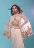 Cream Dhoti And A Crop Top Set In Organza, Crop Top Comes In Sequins And Stones Embroidery