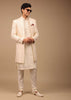 Cream Sherwani With Detailed Resham Work