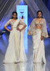 Cream Dhoti And A Crop Top Set In Organza, Crop Top Comes In Sequins And Stones Embroidery