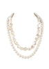 Cream White Long Mala Embellished With Uncut Pearls