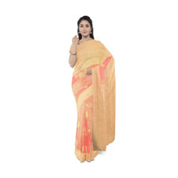 Crimson pink banarasi saree with beige weaved pallu only on Kalki