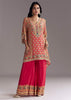 Crimson Red Printed Kaftaan Set