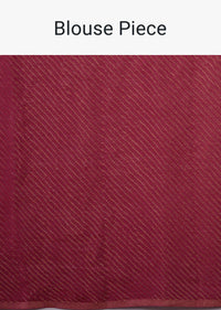 Valentine Red Chiffon Saree With Swarovski Stone Embellishments And Satin Border