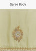 Lemon Yellow Crushed Tissue Saree With Embroidered Scallop Border