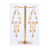 Crystal and acrylic bead studded chandelier earring only on kalki