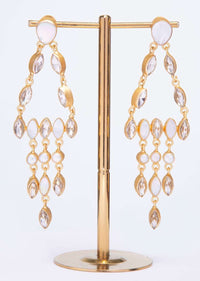 Crystal and acrylic bead studded chandelier earring only on kalki