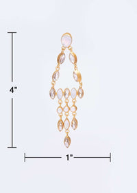Crystal and acrylic bead studded chandelier earring only on kalki